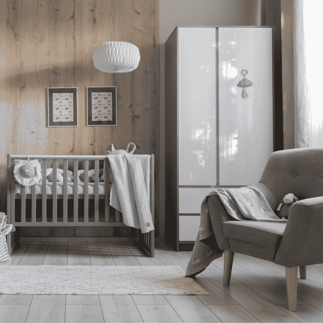 Dětska šatní skřín Lovitto 900 Gekko Kids, Bílá / Grafitová